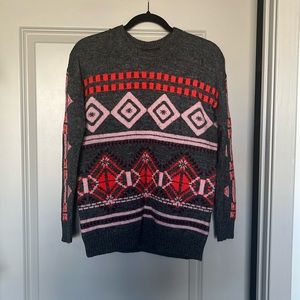 Jcrew sweater with prints, size xs.